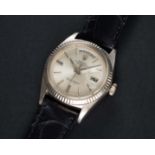 A FINE & RARE GENTLEMAN'S 18K SOLID WHITE GOLD ROLEX OYSTER PERPETUAL DAY DATE WRIST WATCH CIRCA