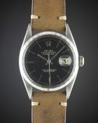 A GENTLEMAN'S STAINLESS STEEL ROLEX OYSTER PERPETUAL DATEJUST WRIST WATCH CIRCA 1958, REF. 6605 WITH