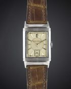 A GENTLEMAN'S STAINLESS STEEL JAEGER LECOULTRE REVERSO WRIST WATCH CIRCA 1940 Movement: Manual wind,