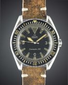 A RARE GENTLEMAN'S STAINLESS STEEL OMEGA SEAMASTER 300 "BIG TRIANGLE" AUTOMATIC WRIST WATCH CIRCA