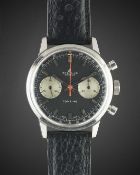 A GENTLEMAN'S STAINLESS STEEL BREITLING TOP TIME CHRONOGRAPH WRIST WATCH CIRCA 1970, REF. 2002-33