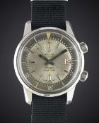 A GENTLEMAN'S STAINLESS STEEL ENICAR SHERPA SUPER DIVE WRIST WATCH CIRCA 1960s, WITH SILVER DIAL