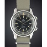 A GENTLEMAN'S STAINLESS STEEL ENICAR SHERPA SUPER DIVE WRIST WATCH CIRCA 1960s, REF. 144/006 WITH