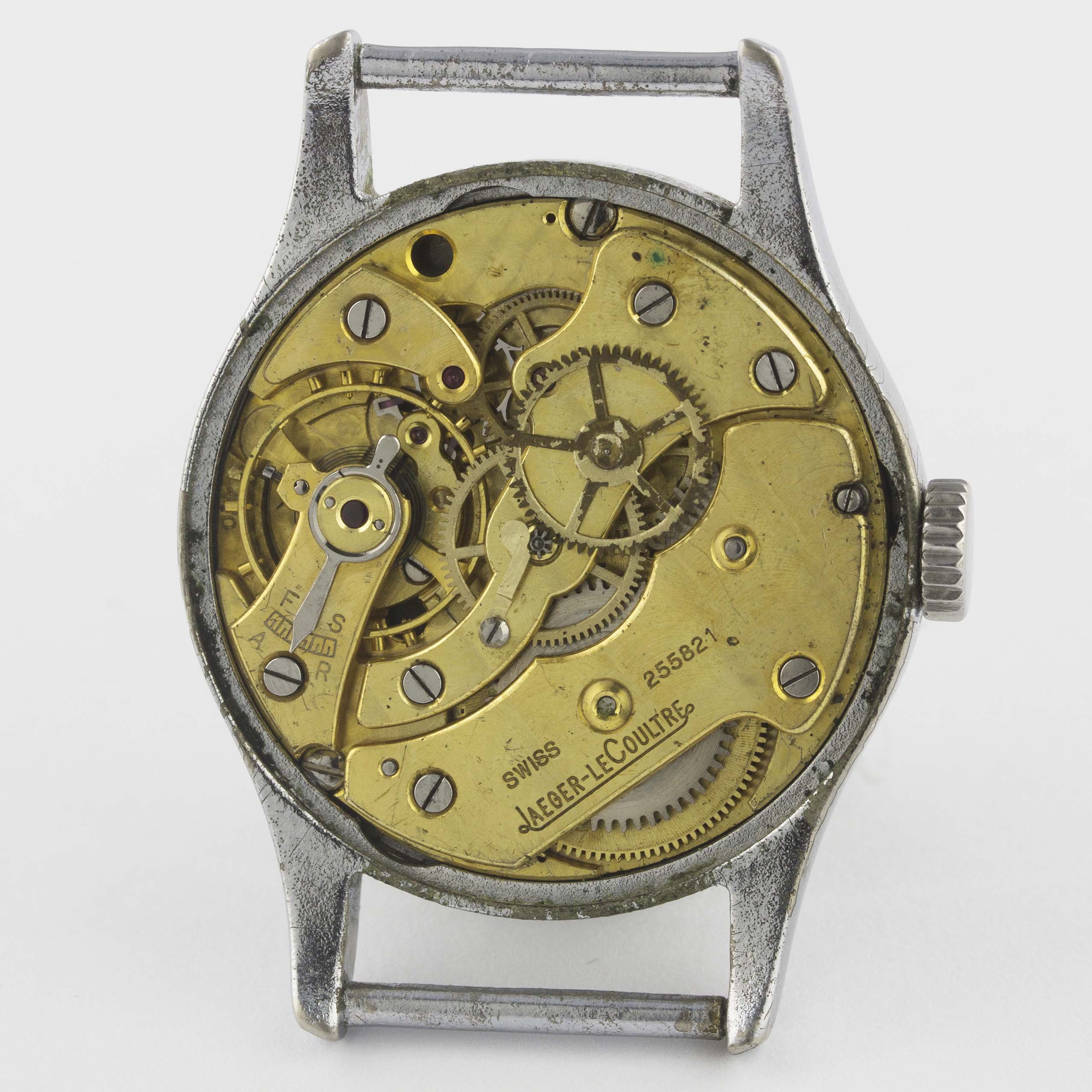 A GENTLEMAN'S BRITISH MILITARY JAEGER LECOULTRE RAF PILOTS WRIST WATCH CIRCA 1940, WITH BLACK MOD - Image 7 of 10