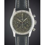 A VERY RARE GENTLEMAN'S STAINLESS STEEL BREITLING NAVITIMER CHRONOGRAPH WRIST WATCH CIRCA 1955, "