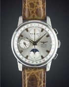 A GENTLEMAN'S STAINLESS STEEL LONGINES CONQUEST HERITAGE AUTOMATIC TRIPLE CALENDAR MOONPHASE