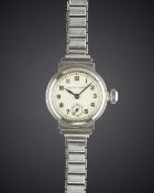 A LADIES STAINLESS STEEL ROLEX OYSTER "EGYPTIAN" BRACELET WATCH CIRCA 1940, REF. 2331 Movement: 15J,