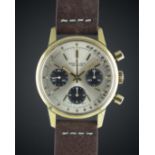 A GENTLEMAN'S GOLD PLATED BREITLING "LONG PLAYING" CHRONOGRAPH WRIST WATCH CIRCA 1973, REF. 815 WITH