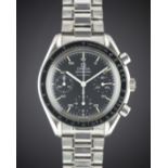 A GENTLEMAN'S STAINLESS STEEL OMEGA SPEEDMASTER AUTOMATIC CHRONOGRAPH BRACELET WATCH CIRCA 2000