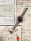 A VERY RARE GENTLEMAN'S STAINLESS STEEL ROLEX OYSTER PERPETUAL GMT MASTER BRACELET WATCH DATED 1961,