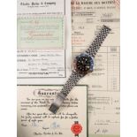 A VERY RARE GENTLEMAN'S STAINLESS STEEL ROLEX OYSTER PERPETUAL GMT MASTER BRACELET WATCH DATED 1961,