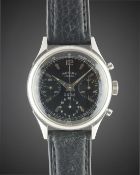 A GENTLEMAN'S STAINLESS STEEL ROTARY CHRONOGRAPH WRIST WATCH CIRCA 1960s, REF. 155 72 WITH GLOSS