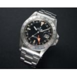 A RARE GENTLEMAN'S STAINLESS STEEL ROLEX OYSTER PERPETUAL EXPLORER II "ORANGE HAND" BRACELET WATCH