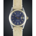 A GENTLEMAN'S STEEL & GOLD ROLEX OYSTER PERPETUAL DATEJUST WRIST WATCH CIRCA 1975, REF. 1601 WITH