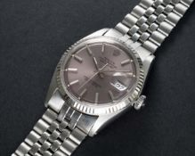 A GENTLEMAN'S STEEL & WHITE GOLD ROLEX OYSTER PERPETUAL DATEJUST BRACELET WATCH CIRCA 1968, REF.