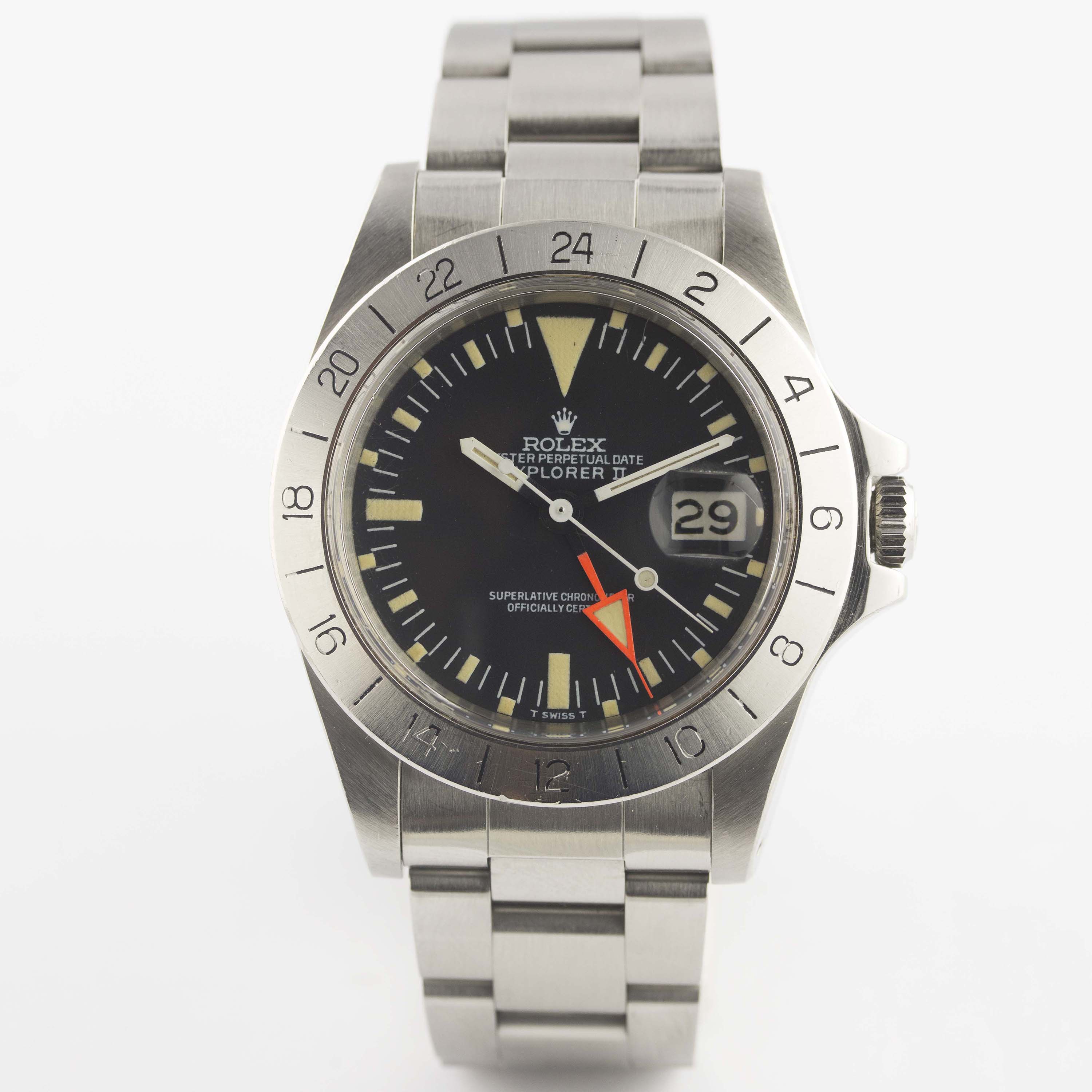 A RARE GENTLEMAN'S STAINLESS STEEL ROLEX OYSTER PERPETUAL EXPLORER II "ORANGE HAND" BRACELET WATCH - Image 3 of 12