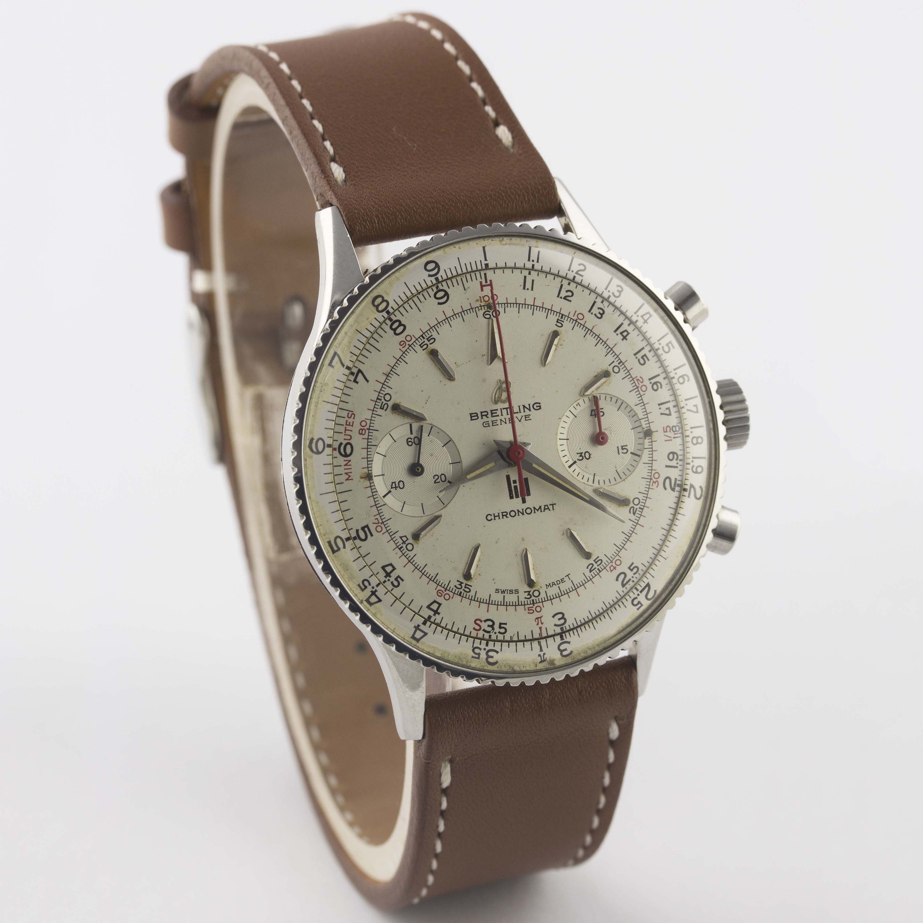 A RARE GENTLEMAN'S STAINLESS STEEL BREITLING LIP CHRONOMAT CHRONOGRAPH WRIST WATCH CIRCA 1967, - Image 7 of 12