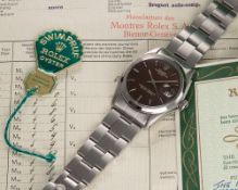 A RARE GENTLEMAN'S STAINLESS STEEL ROLEX OYSTER PERPETUAL DATE BRACELET WATCH DATED 1964, REF.
