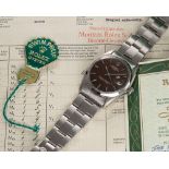 A RARE GENTLEMAN'S STAINLESS STEEL ROLEX OYSTER PERPETUAL DATE BRACELET WATCH DATED 1964, REF.