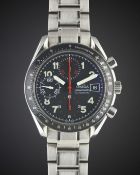 A GENTLEMAN'S STAINLESS STEEL OMEGA SPEEDMASTER "RACING" AUTOMATIC CHRONOGRAPH BRACELET WATCH