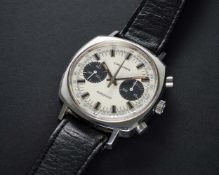 A VERY RARE GENTLEMAN'S STAINLESS STEEL LONGINES CONQUEST FLYBACK CHRONOGRAPH WRIST WATCH CIRCA