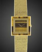 A LADIES 18K SOLID GOLD PIAGET BRACELET WATCH CIRCA 1970s, WITH TIGER'S EYE DIAL & BEZEL Movement: