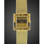 A LADIES 18K SOLID GOLD PIAGET BRACELET WATCH CIRCA 1970s, WITH TIGER'S EYE DIAL & BEZEL Movement: