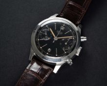A VERY RARE GENTLEMAN'S LARGE SIZE STAINLESS STEEL HEUER ANTIMAGNETIC WATERPROOF CHRONOGRAPH WRIST