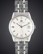 A GENTLEMAN'S STAINLESS STEEL IWC AUTOMATIC BRACELET WATCH CIRCA 1969, WITH BRUSHED SILVER DIAL