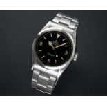 A RARE GENTLEMAN'S STAINLESS STEEL ROLEX OYSTER PERPETUAL EXPLORER BRACELET WATCH CIRCA 1958, REF.