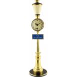 A GILT METAL & BLACK LACQUERED 8 DAY ALARM JAEGER LECOULTRE RUE DE LA PAIX STREET LAMP DESK CLOCK