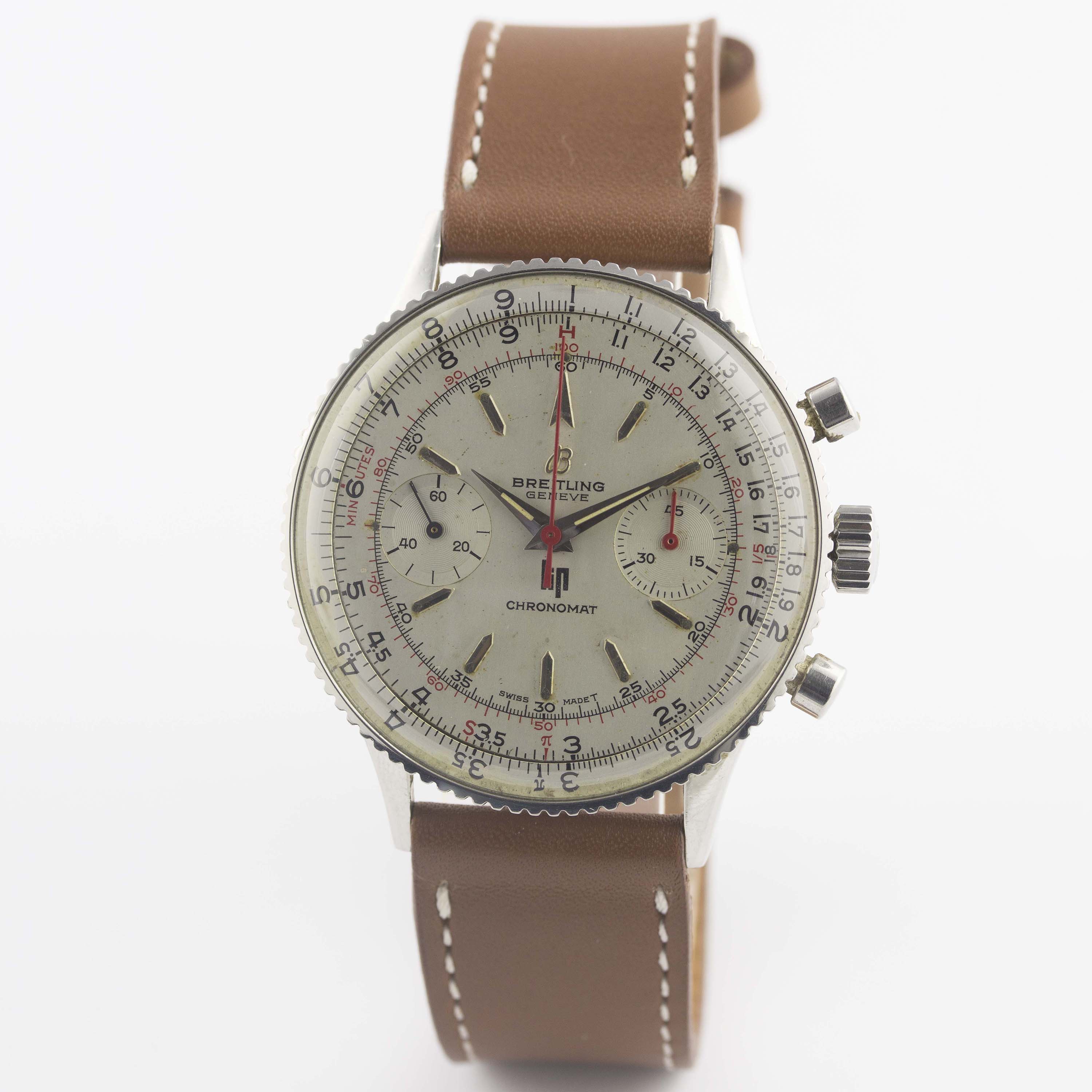 A RARE GENTLEMAN'S STAINLESS STEEL BREITLING LIP CHRONOMAT CHRONOGRAPH WRIST WATCH CIRCA 1967, - Image 4 of 12