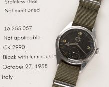 A RARE GENTLEMAN'S STAINLESS STEEL OMEGA RANCHERO WRIST WATCH DATED 1958, REF. 2990 1 BLACK DIAL