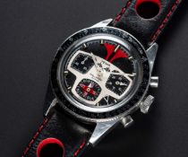 A RARE GENTLEMAN'S STAINLESS STEEL YEMA RALLYGRAF SUPER CHRONOGRAPH WRIST WATCH CIRCA 1970, WITH