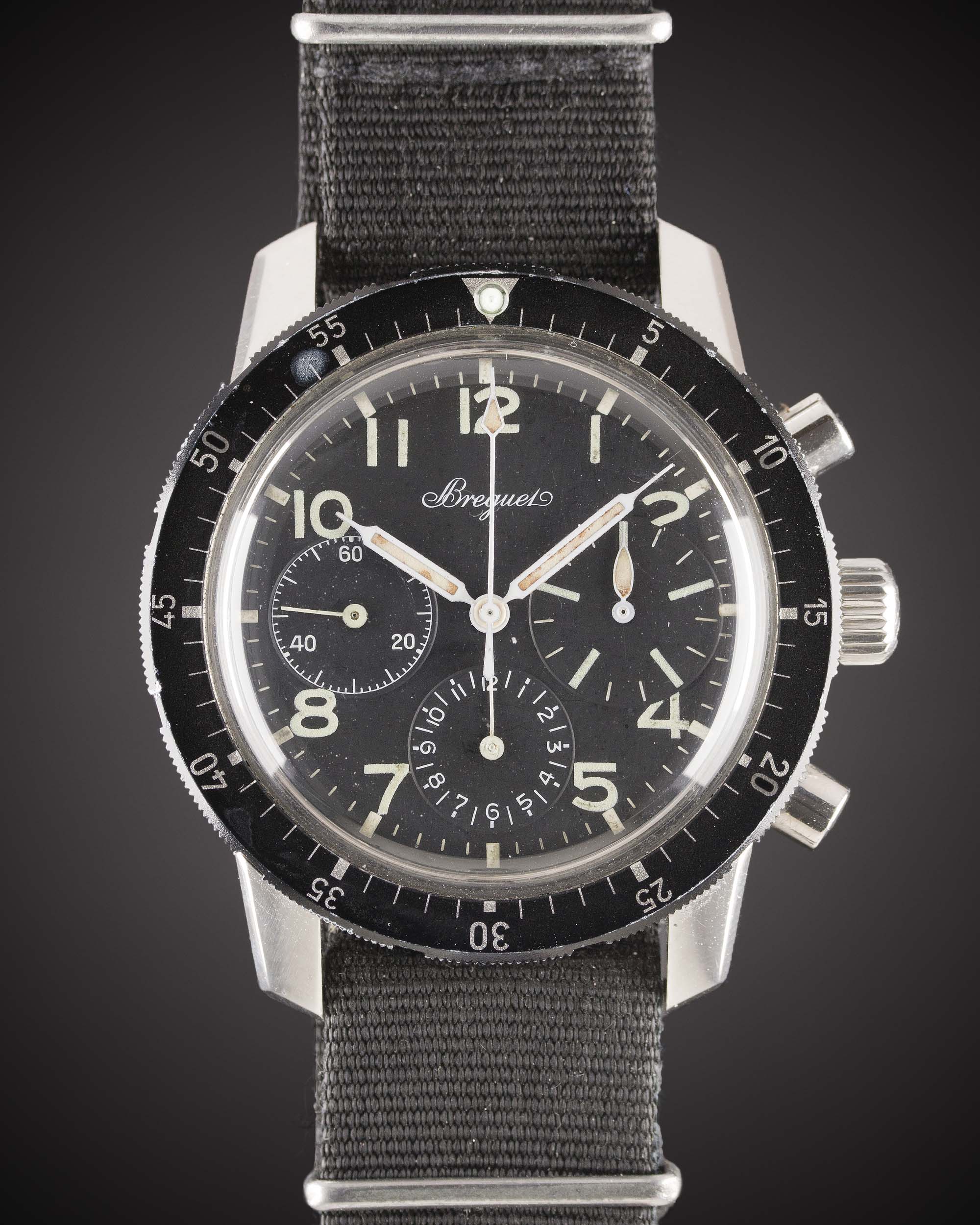 A RARE GENTLEMAN'S STAINLESS STEEL BREGUET TYPE XX FLYBACK CHRONOGRAPH PILOTS WRIST WATCH CIRCA - Image 2 of 11