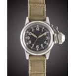 A RARE GENTLEMAN'S STAINLESS STEEL US MILITARY BUSHIPS ELGIN "CANTEEN" USN DIVERS WRIST WATCH