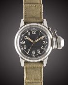 A RARE GENTLEMAN'S STAINLESS STEEL US MILITARY BUSHIPS ELGIN "CANTEEN" USN DIVERS WRIST WATCH