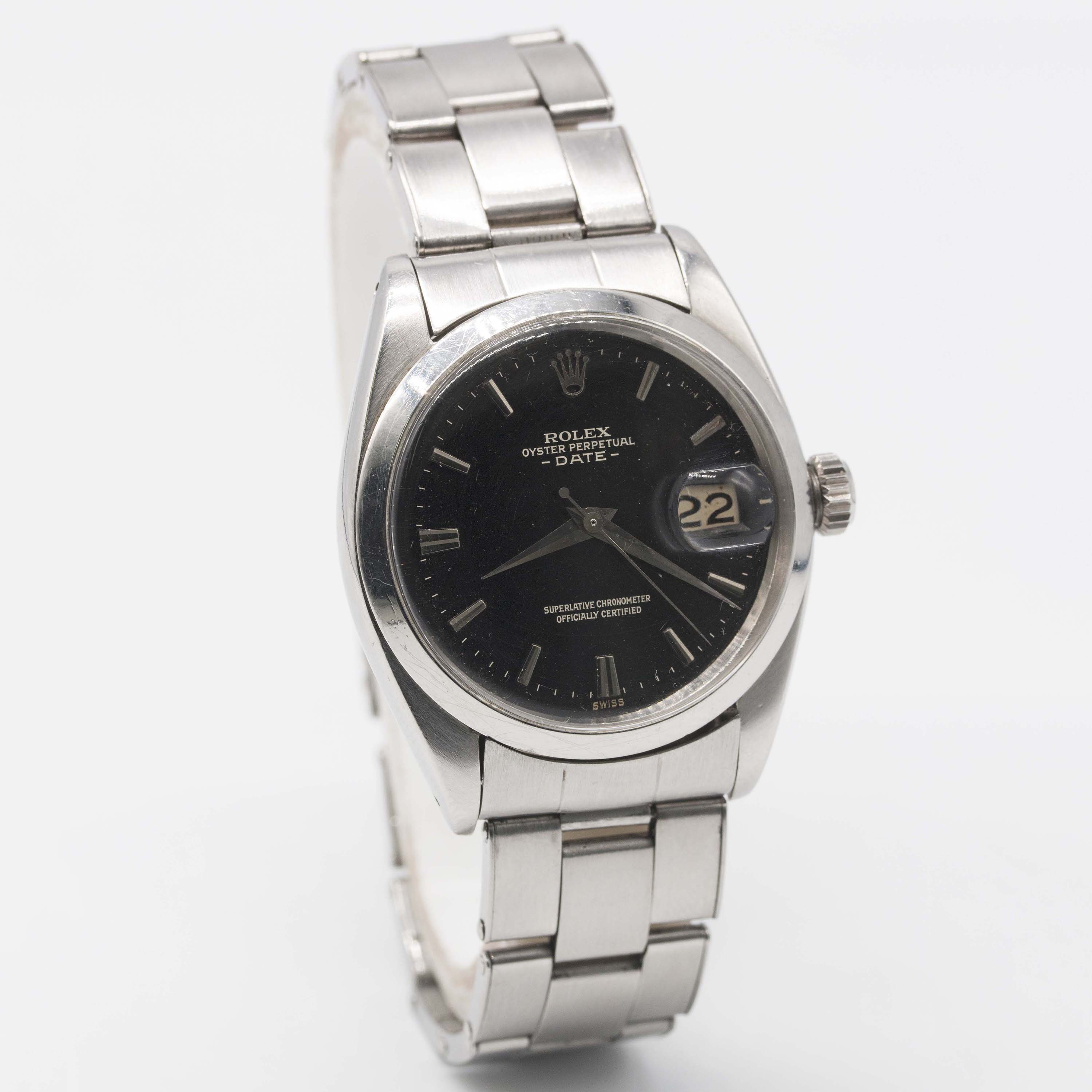 A GENTLEMAN'S STAINLESS STEEL ROLEX OYSTER PERPETUAL DATE BRACELET WATCH CIRCA 1961, REF. 1500 GLOSS - Image 5 of 12