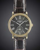 A RARE GENTLEMAN'S 18K SOLID YELLOW GOLD PATEK PHILIPPE CALATRAVA WRIST WATCH DATED 2006, REF.