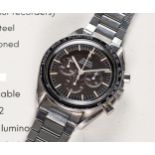 A VERY RARE GENTLEMAN'S STAINLESS STEEL OMEGA SPEEDMASTER PROFESSIONAL "PRE MOON" CHRONOGRAPH