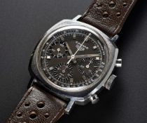 A RARE GENTLEMAN'S STAINLESS STEEL HEUER CAMARO CHRONOGRAPH WRIST WATCH CIRCA 1970, REF. 7220T