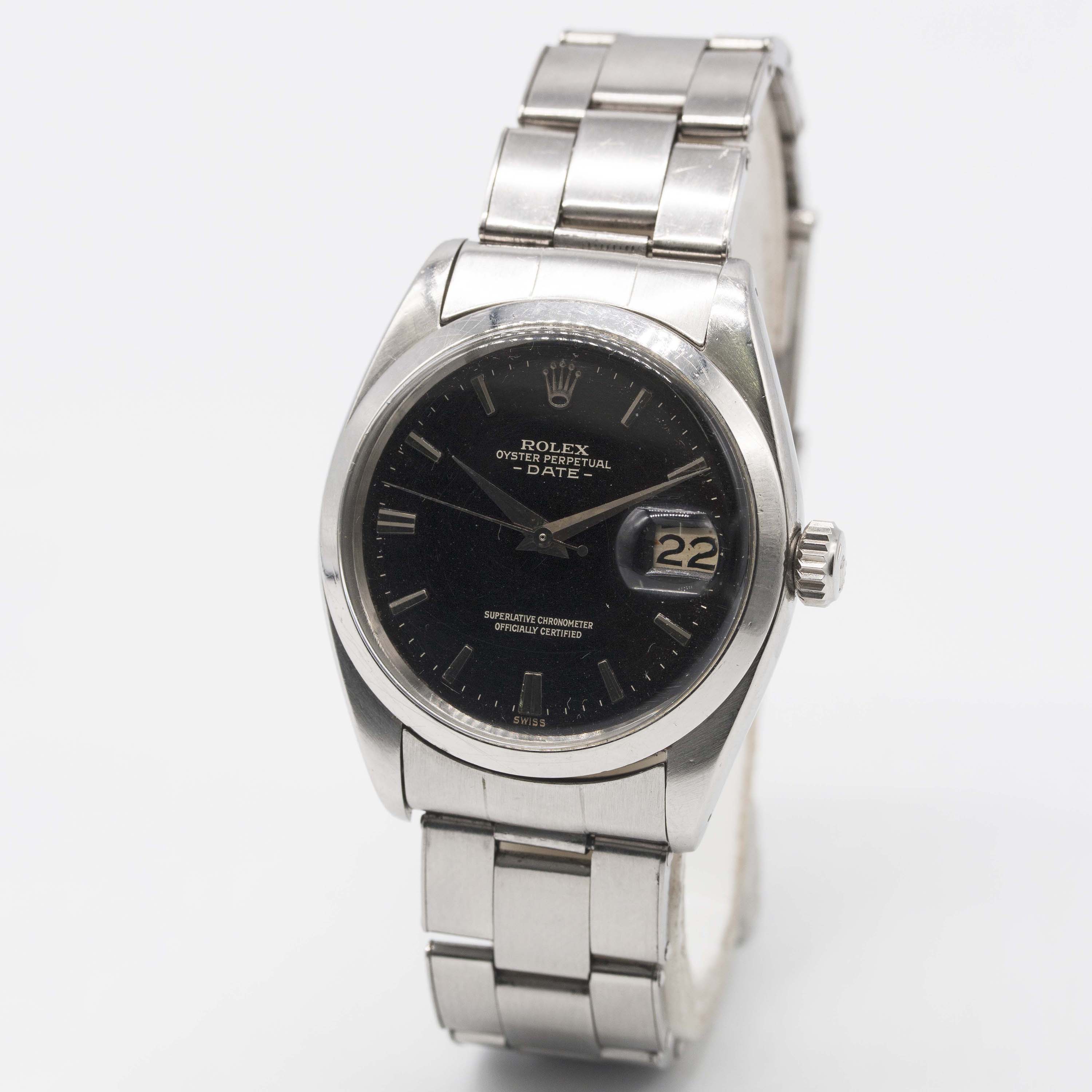 A GENTLEMAN'S STAINLESS STEEL ROLEX OYSTER PERPETUAL DATE BRACELET WATCH CIRCA 1961, REF. 1500 GLOSS - Image 4 of 12