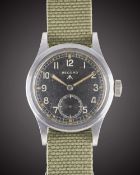 A GENTLEMAN'S BRITISH MILITARY RECORD W.W.W. WRIST WATCH CIRCA 1940s, PART OF THE "DIRTY DOZEN"