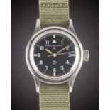 A RARE GENTLEMAN'S STAINLESS STEEL BRITISH MILITARY IWC MARK 11 RAF PILOTS WRIST WATCH DATED 1951,