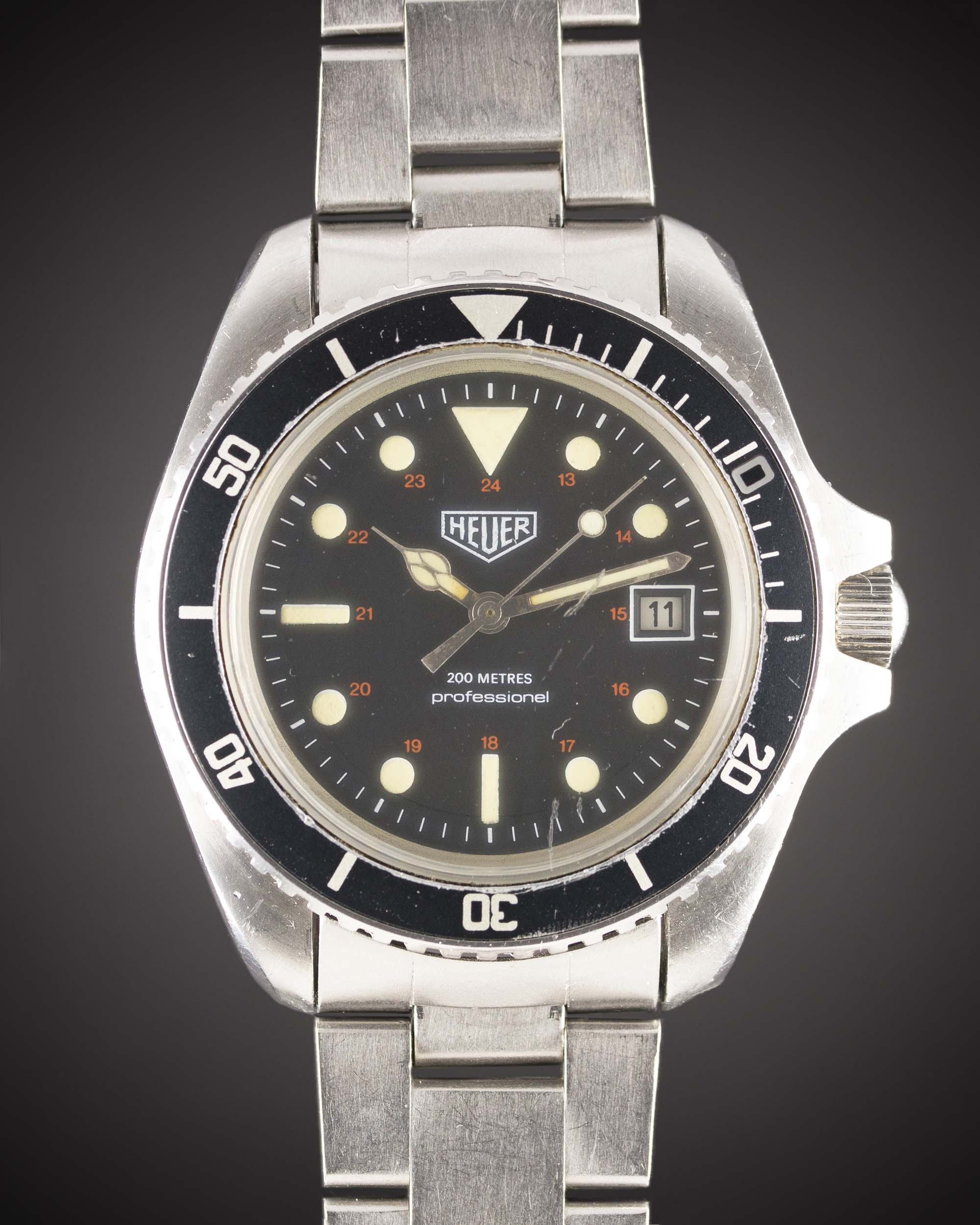 A RARE GENTLEMAN'S STAINLESS STEEL HEUER 200 METRES PROFESSIONEL AUTOMATIC DIVERS BRACELET WATCH - Image 2 of 2