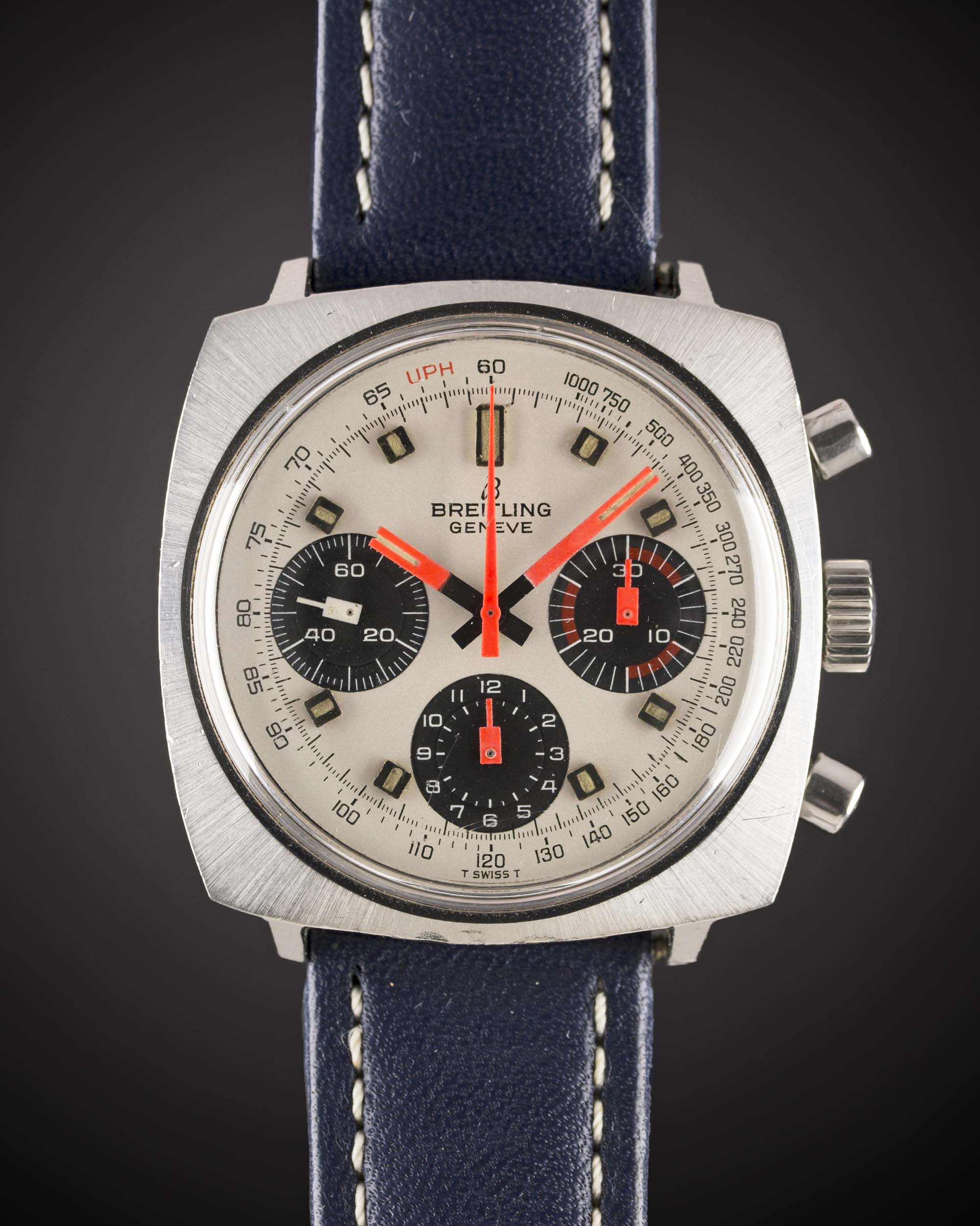 A GENTLEMAN'S STAINLESS STEEL BREITLING TOP TIME CHRONOGRAPH WRIST WATCH CIRCA 1969, REF. 814