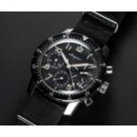 A RARE GENTLEMAN'S STAINLESS STEEL BREGUET TYPE XX FLYBACK CHRONOGRAPH PILOTS WRIST WATCH CIRCA