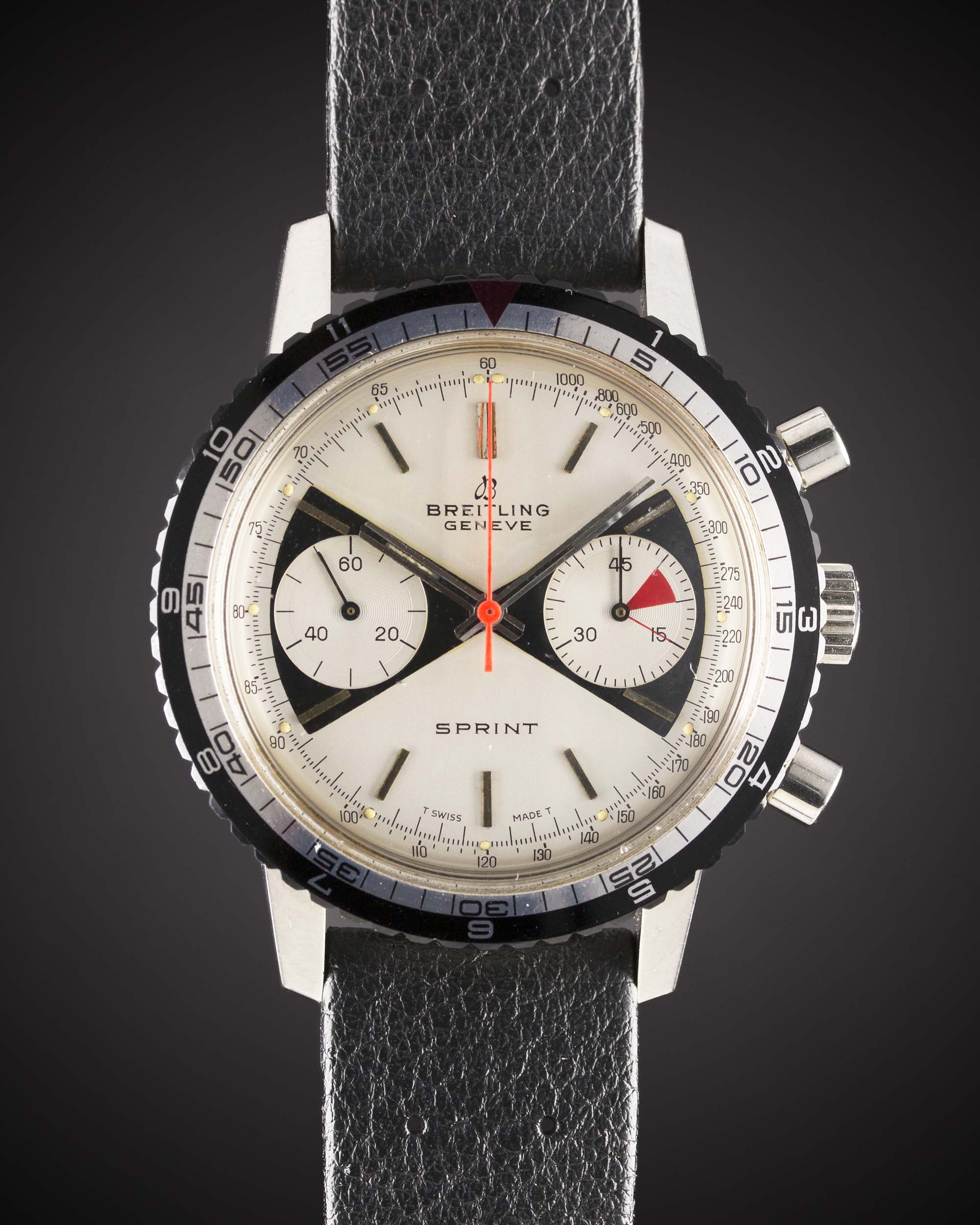 A GENTLEMAN'S STAINLESS STEEL BREITLING SPRINT CHRONOGRAPH WRIST WATCH CIRCA 1969, REF. 2010 WITH "