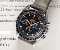 A VERY RARE GENTLEMAN'S STAINLESS STEEL OMEGA SPEEDMASTER PROFESSIONAL "ULTRAMAN" CHRONOGRAPH