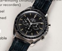 A RARE GENTLEMAN'S STAINLESS STEEL OMEGA SPEEDMASTER PROFESSIONAL "PRE MOON" CHRONOGRAPH WRIST WATCH